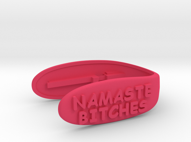 NAMASTE B KEY FOB #122 in Pink Processed Versatile Plastic