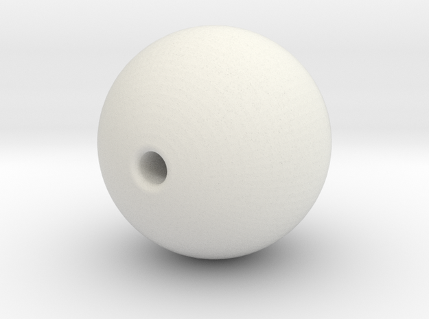 Ball 10mm Bead in White Natural Versatile Plastic