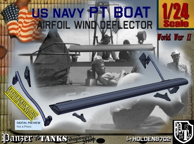 1/24 PT Boat Airfoil Wind Deflector Set001 in Tan Fine Detail Plastic
