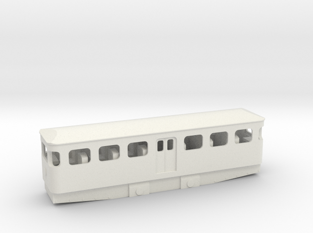 OO9 4mm DMU Tram in White Natural Versatile Plastic