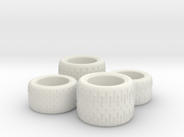 1/24 Rally Tires in White Natural Versatile Plastic