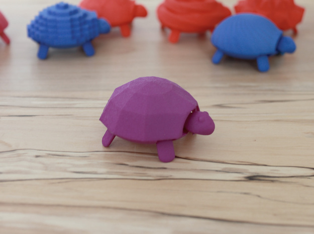 Squishy Turtle - Faceted in Purple Processed Versatile Plastic