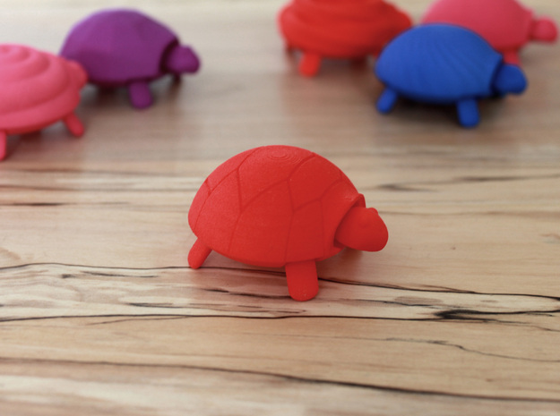 Squishy Turtle - Classic in Red Processed Versatile Plastic