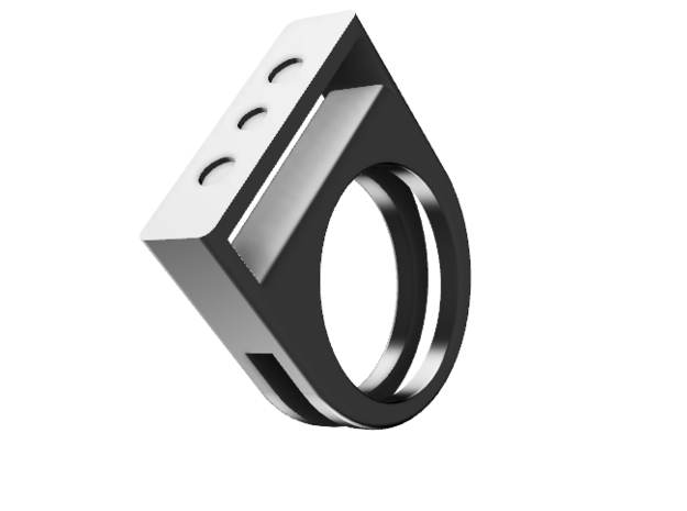 Pop Top Ring in Matte Black Steel