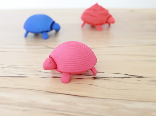 Squishy Turtle - Circle in Pink Processed Versatile Plastic