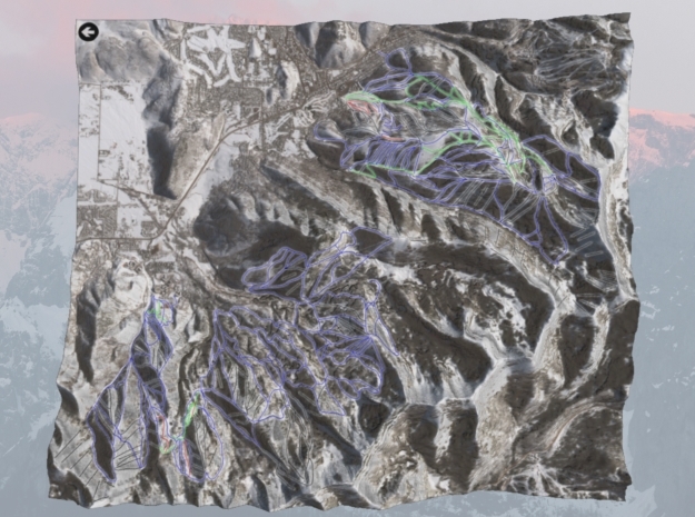 Park City Ski Map, Utah - Winter in Full Color Sandstone