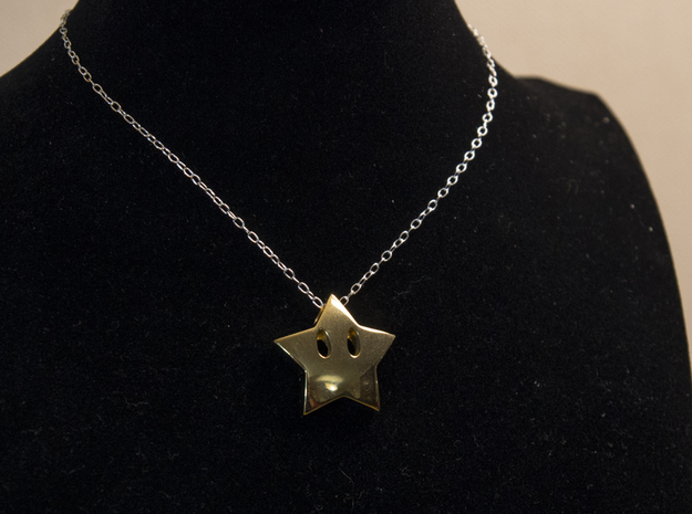 Mario's star  [pendant] in 14k Gold Plated Brass