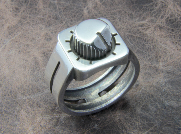 303 Acid Ring in Polished Silver: 10 / 61.5