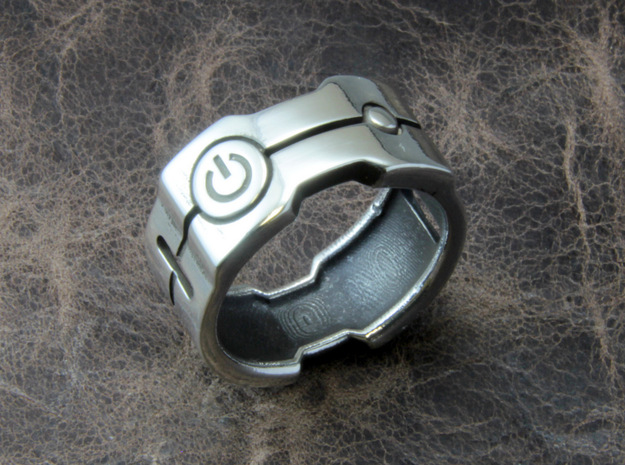 Power icon Ring in Polished Silver: 10 / 61.5