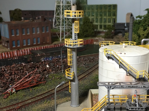 N Scale Flare Stack in Tan Fine Detail Plastic