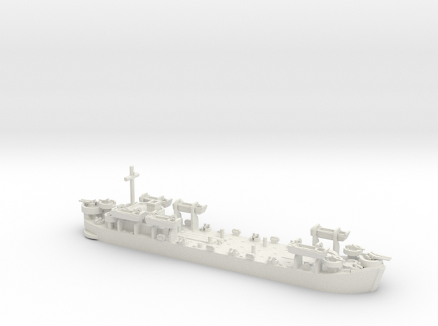 1/600 LST MkII Early 6x LCVP in White Natural Versatile Plastic