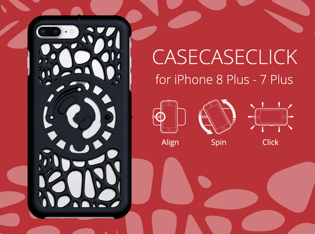 for iPhone 8Plus - 7Plus : geo : CASECASE CLICK in Black Natural Versatile Plastic
