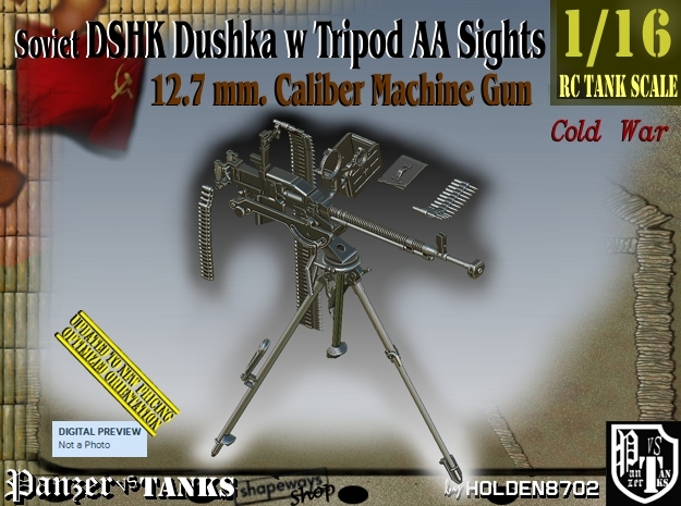 1/16 DSHK Dushka w-Tripod AA Sights  in Smooth Fine Detail Plastic