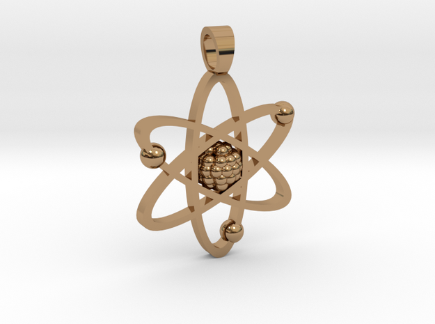 Atom [pendant] in Polished Brass