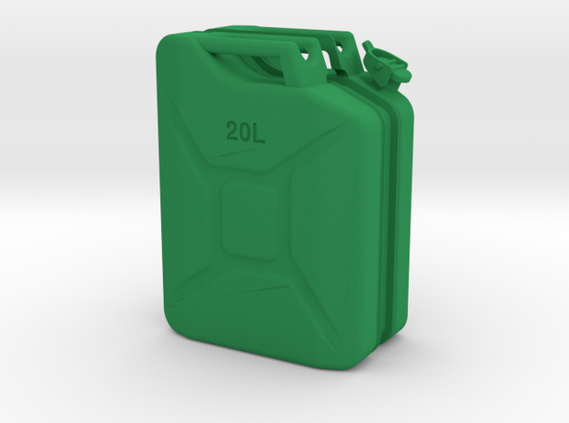 1/6th Scale Jerry Can / gas can in Green Processed Versatile Plastic