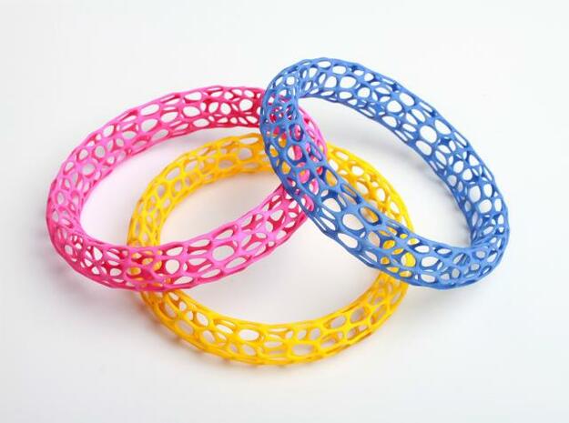 3 Mesh bracelets in White Natural Versatile Plastic