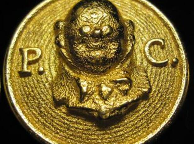 Official Pickwick Club Button 2011 in Polished Gold Steel