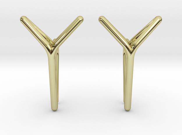 YOUNIVERSAL One Earrings in 18k Gold Plated Brass: Small
