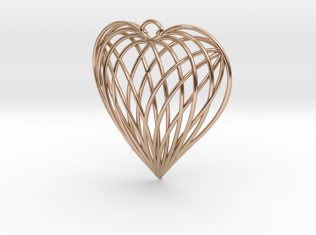 Woven Heart in 14k Rose Gold Plated Brass
