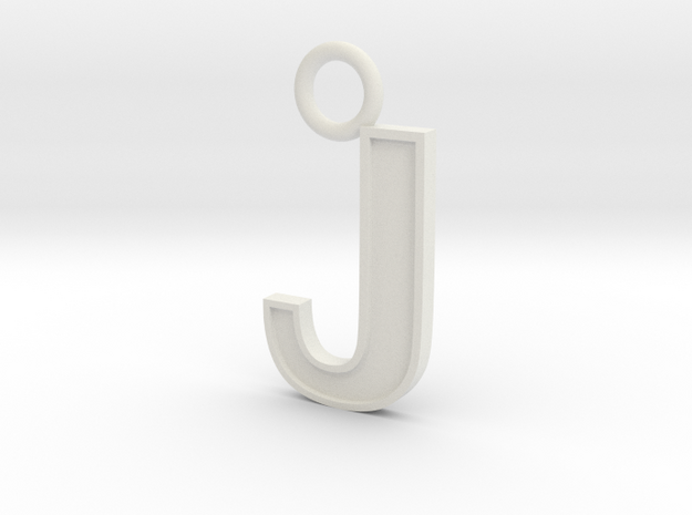 Letter J Key Ring Charm with decorative back holes