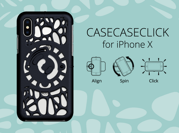 for iPhone X : geo : CASECASE CLICK in Black Natural Versatile Plastic