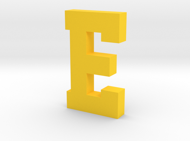 Decorative Letter E in Yellow Processed Versatile Plastic