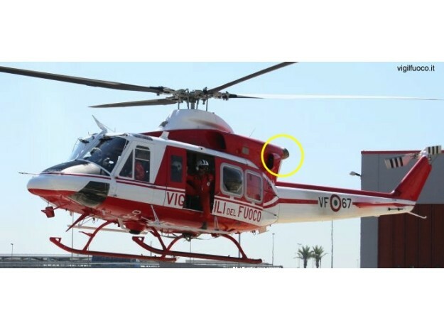 Bell 212-412 1/32 Bent Exhausts in Tan Fine Detail Plastic