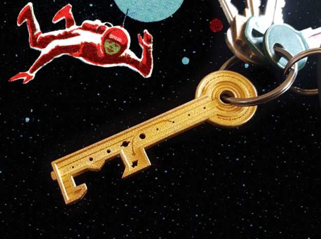 Key To The Stars  in Polished Gold Steel