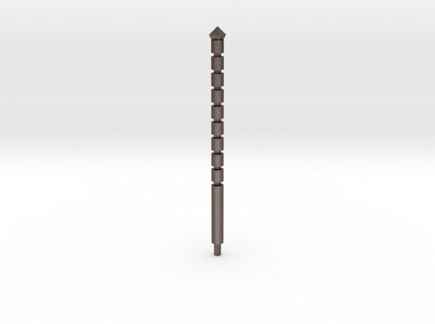 Staff Of Power Point  in Polished Bronzed Silver Steel