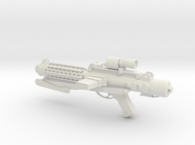 E-11 Stormtrooper Blaster in White Natural Versatile Plastic: 28mm