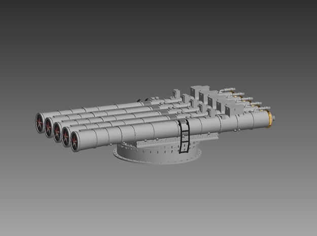 Soviet 5 tube torpedo launcher 1/72 in Tan Fine Detail Plastic