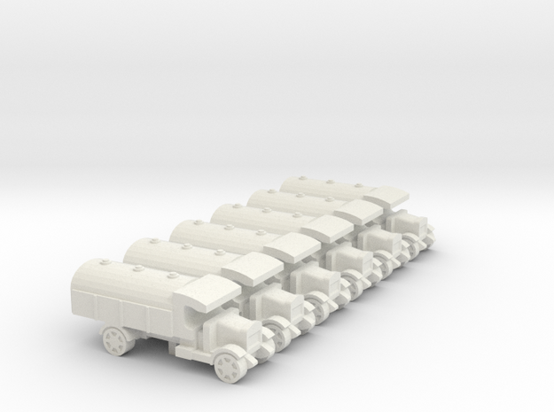 WWI Truck Tanker x6 in White Natural Versatile Plastic