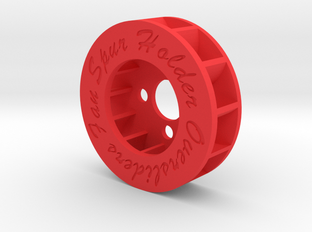 FAN SPUR HOLDER (CLOCKWISE ROTATION) in Red Processed Versatile Plastic