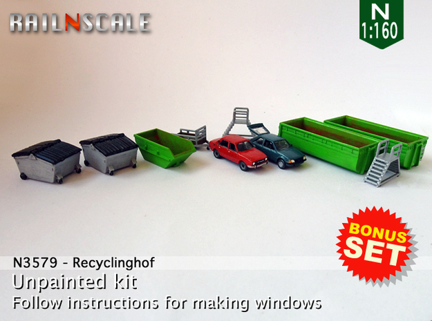 BONUS SET Recyclinghof (N 1:160)  in Smooth Fine Detail Plastic