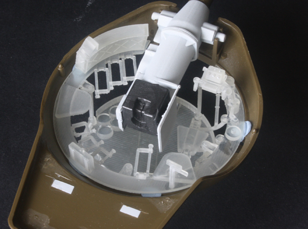 M47 turret interior Italeri Takom 1:35 in Tan Fine Detail Plastic