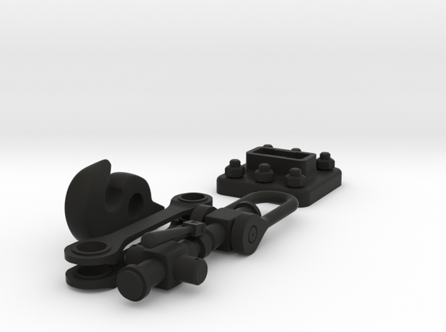 Coat hook - railway coupling in Black Natural Versatile Plastic