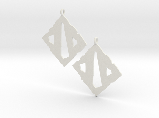 Dota II Earrings in White Natural Versatile Plastic