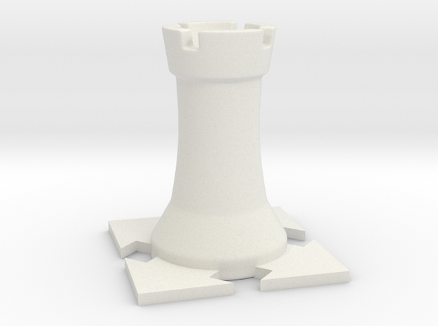Instructional Chess Set - Rook in White Natural Versatile Plastic: Small