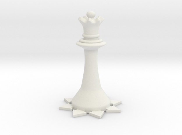 Instructional Chess Set - Queen in White Natural Versatile Plastic: Small