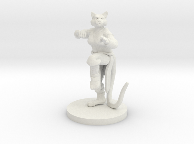 Catfolk Female Monk in White Natural Versatile Plastic