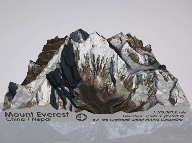 Mount Everest: 6"x6" in Glossy Full Color Sandstone