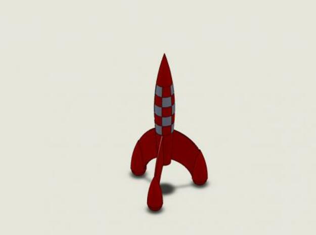 TinTin Rocket 10cm high in White Natural Versatile Plastic