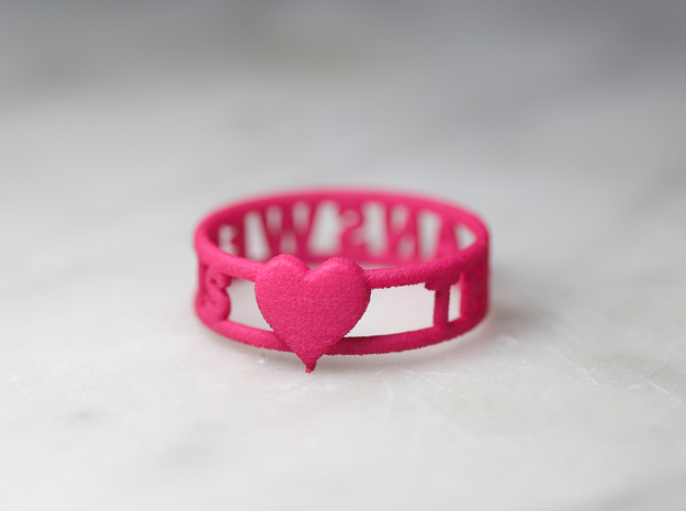 The Answer Is w/ Heart Charm, Pink Nylon Plastic in Pink Processed Versatile Plastic: 9.5 / 60.25