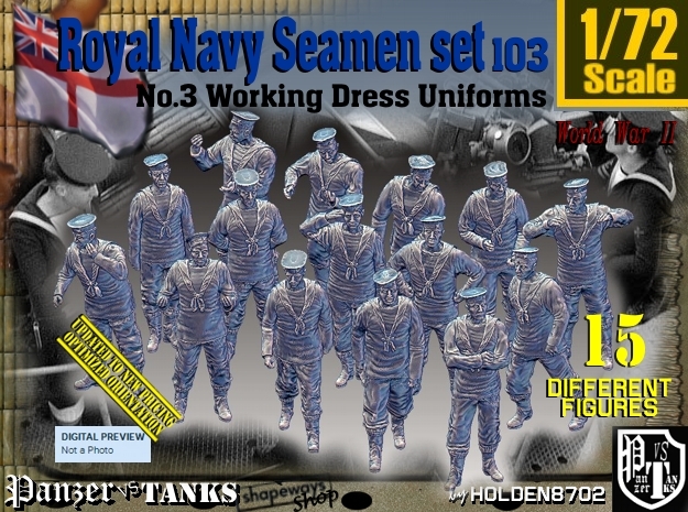 1/72 Royal Navy Seamen Set103 in Tan Fine Detail Plastic
