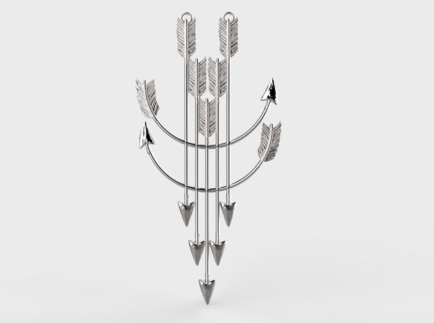 Arrow Dreamcatcher Pendant in Matte Black Steel