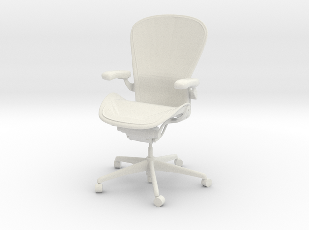 Herman Miller Aeron Chair Posturefit Support 1:6 S in White Natural Versatile Plastic