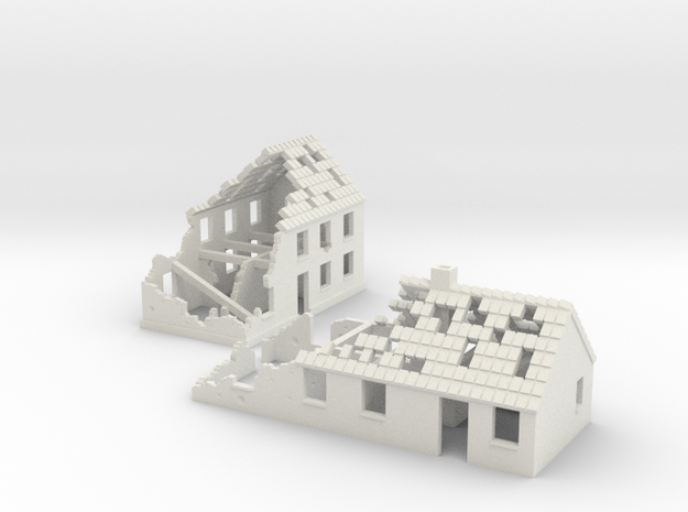 1:160 Ruins x2 in White Natural Versatile Plastic