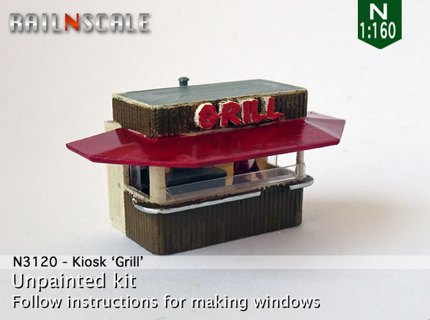Kiosk Grill (N 1:160) in Smooth Fine Detail Plastic
