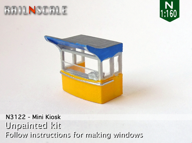 Mini Kiosk (N 1:160) in Tan Fine Detail Plastic