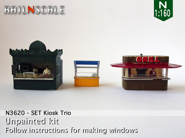 SET Kiosk Trio (N 1:160) in Tan Fine Detail Plastic
